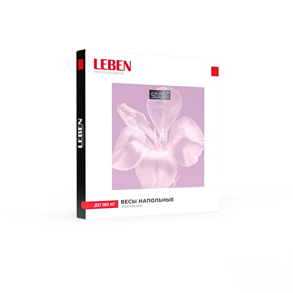 Весы напольные электронные "Ботаника" тм LEBEN, ЖК-дисплей, макс. нагр.до 180кг, 28х28см - #2