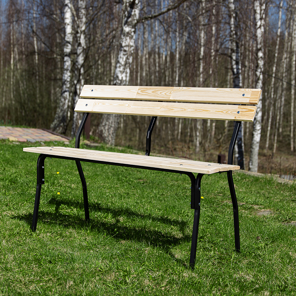 Скамейка "ХИТ" 118x51x86 см, древесина хвойных пород + металл - #9