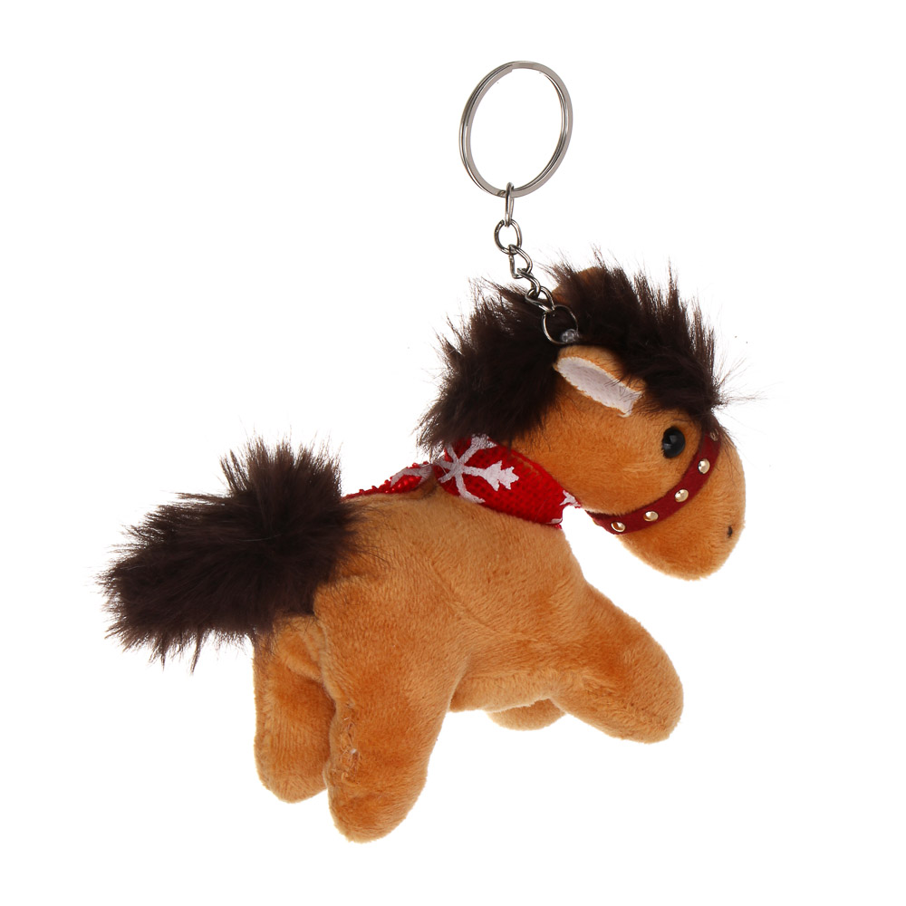 СНОУ БУМ Сувенир мягкий в виде лошадки в шарфике 9x11x5 см, полиэстер, 4 дизайна - #4