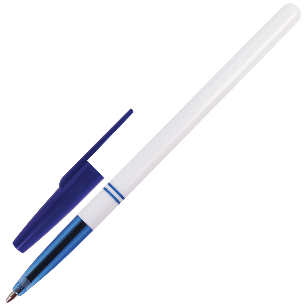 Ручка шариковая "Офисная", синяя, белый корпус, 1 мм, линия письма 0,5 мм, 140662 - #2