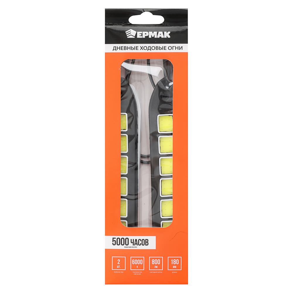 ЕРМАК Дневные ходовые огни, LED 36шт, гибкий резин. корп., 180мм, 12V, белый, 2шт. - #5