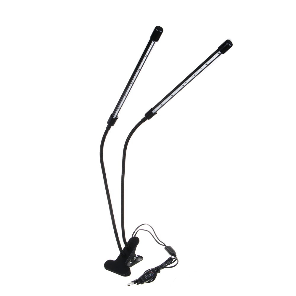 INBLOOM Светильник светодиодный для растений, 48LED, 3 реж, таймер, диммер, 6Вт, USB, PC, металл - #3