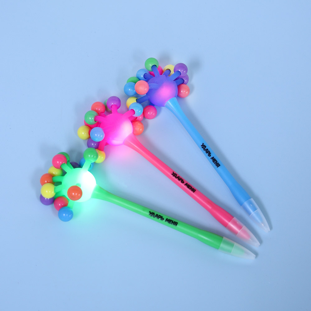 Ручка-антистресс шариковая синяя "Ударь меня", с подсветкой, 19 см, 3 дизайна - #6