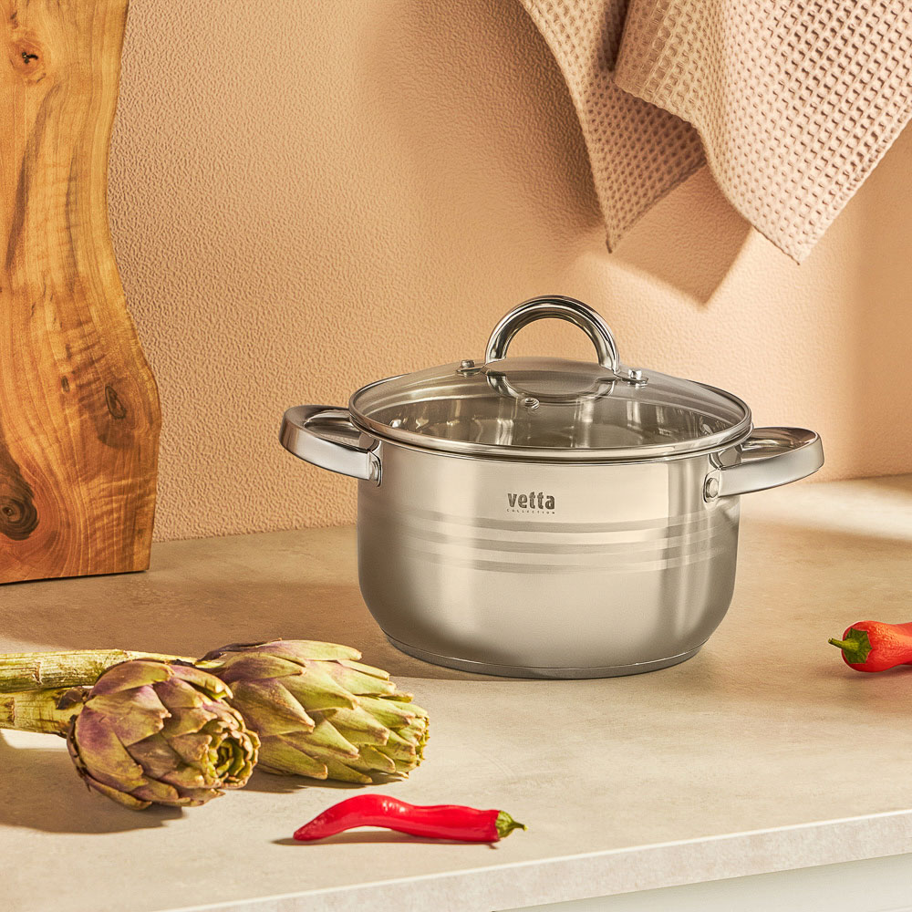 VETTA Фултон Набор кастрюль 6 пр. (2,9л+4,0л+5,4л) со стекл. крышкой - #11