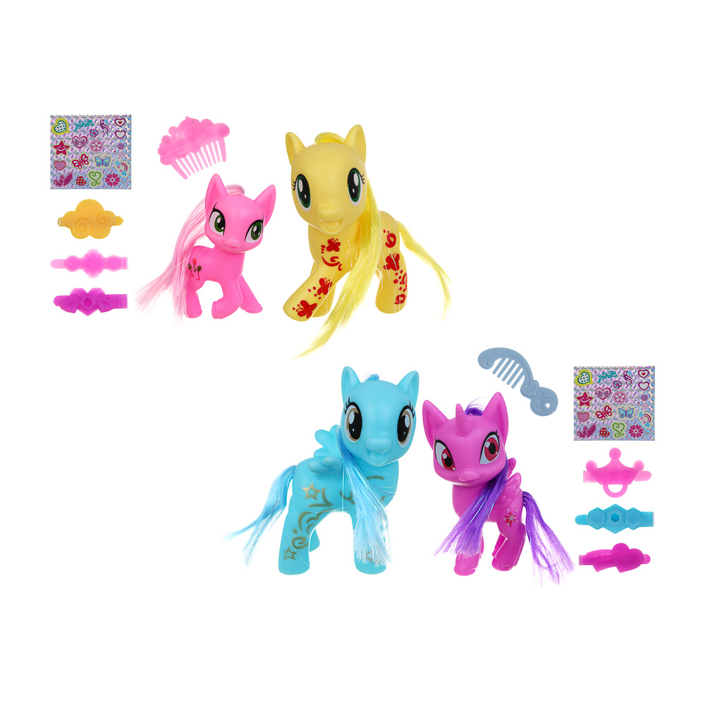 ИГРОЛЕНД Набор фигурок "Волшебные лошадки" с аксессуарами, PVC, PP, 19х15х6 см, 2 дизайна - #2