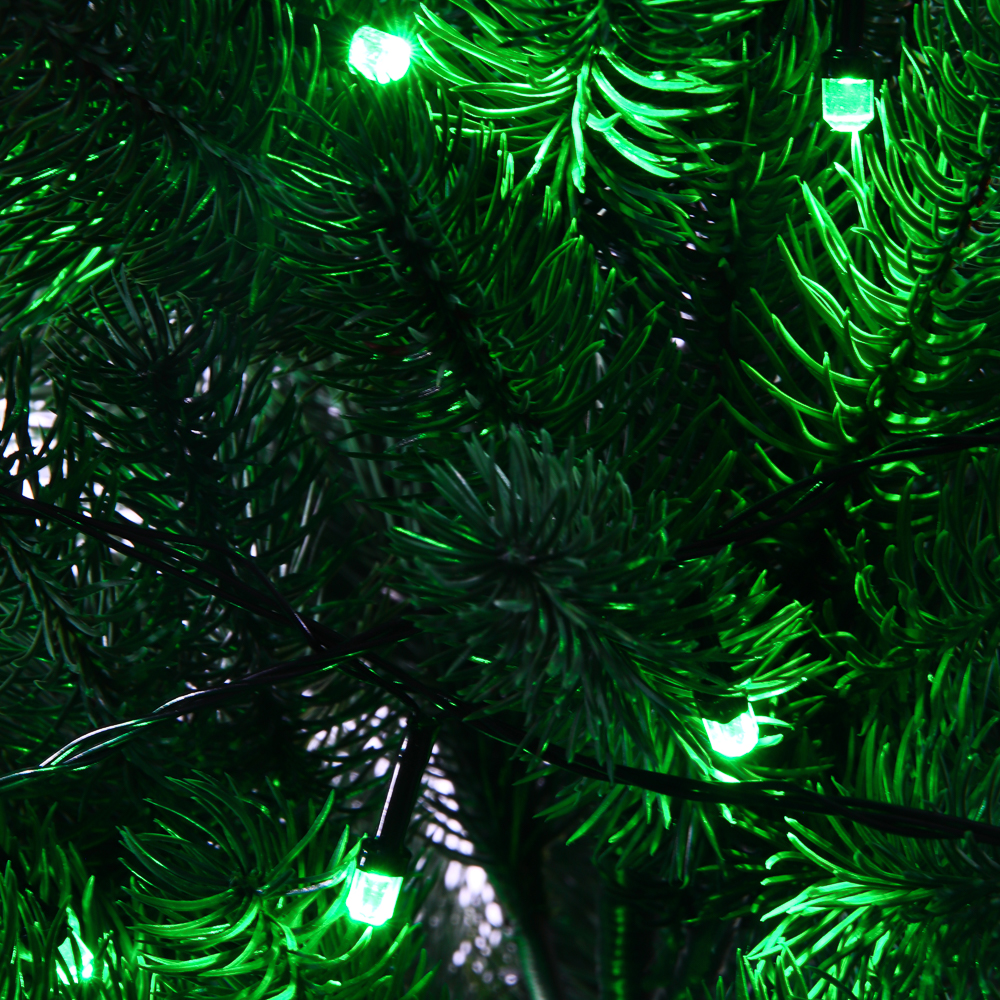 СНОУ БУМ Гирлянда эл. вьюн 10м, 100LED, зеленый, 8 режимов, ПВХ черный, 220В - #14