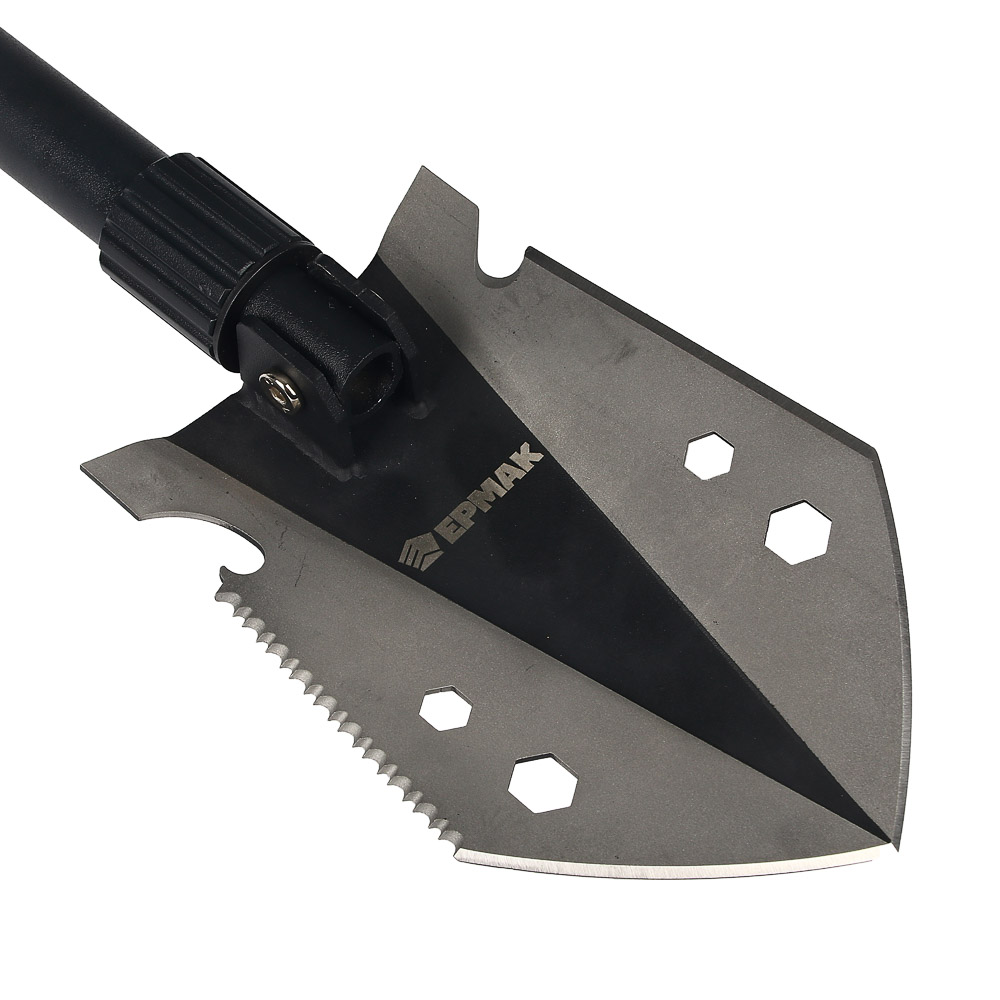 ЕРМАК Лопата складная для выживания, в чехле, (нож/пила + свисток), нерж. сталь, ПВХ - #7