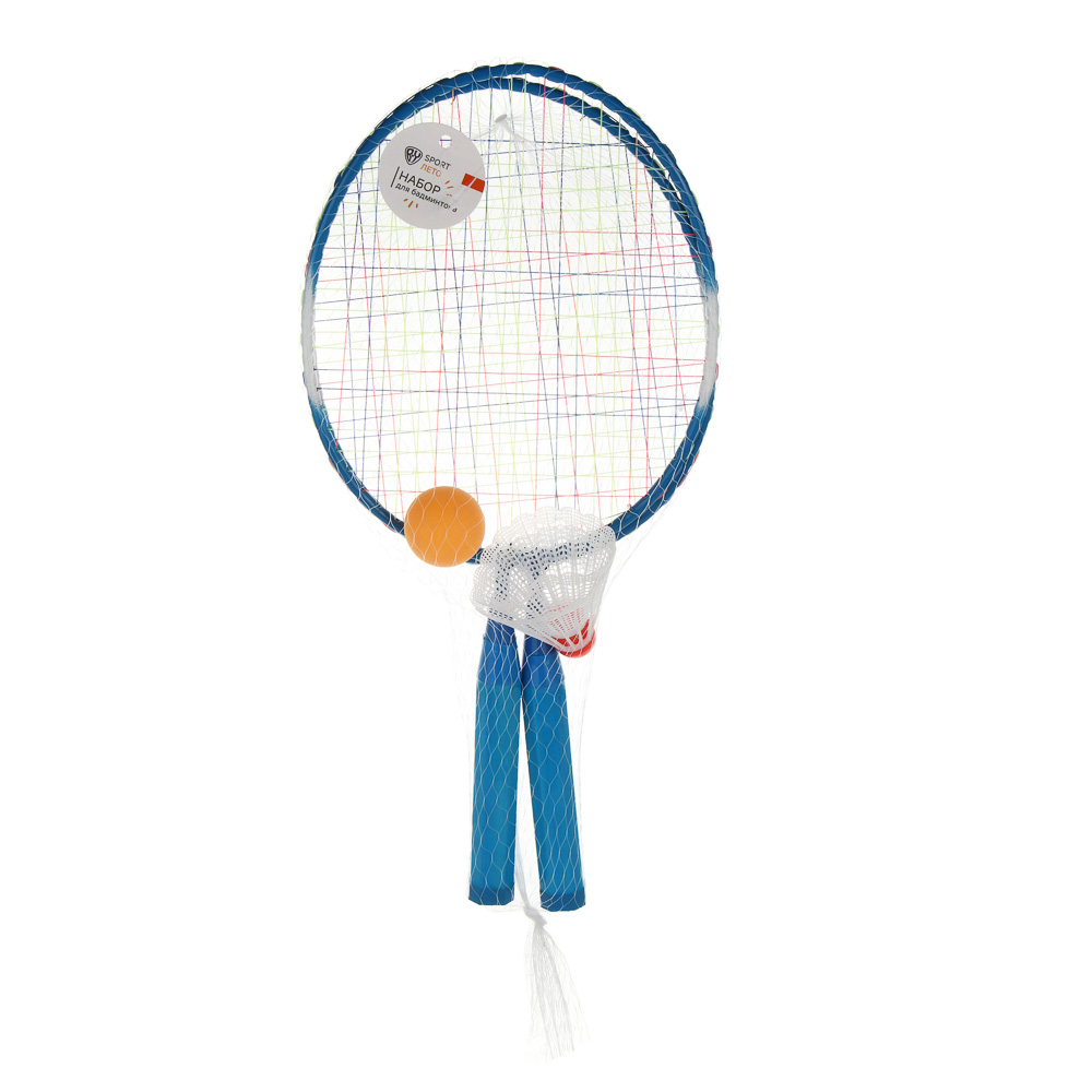 Набор для бадминтона для детей, тм BY SPORT, 2 ракетки, 2 волана, 1 мяч, пластик, 2 цвета - #7