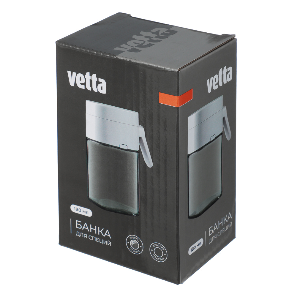 VETTA Банка для специй, 180 мл, стекло, пластик, белый - #6