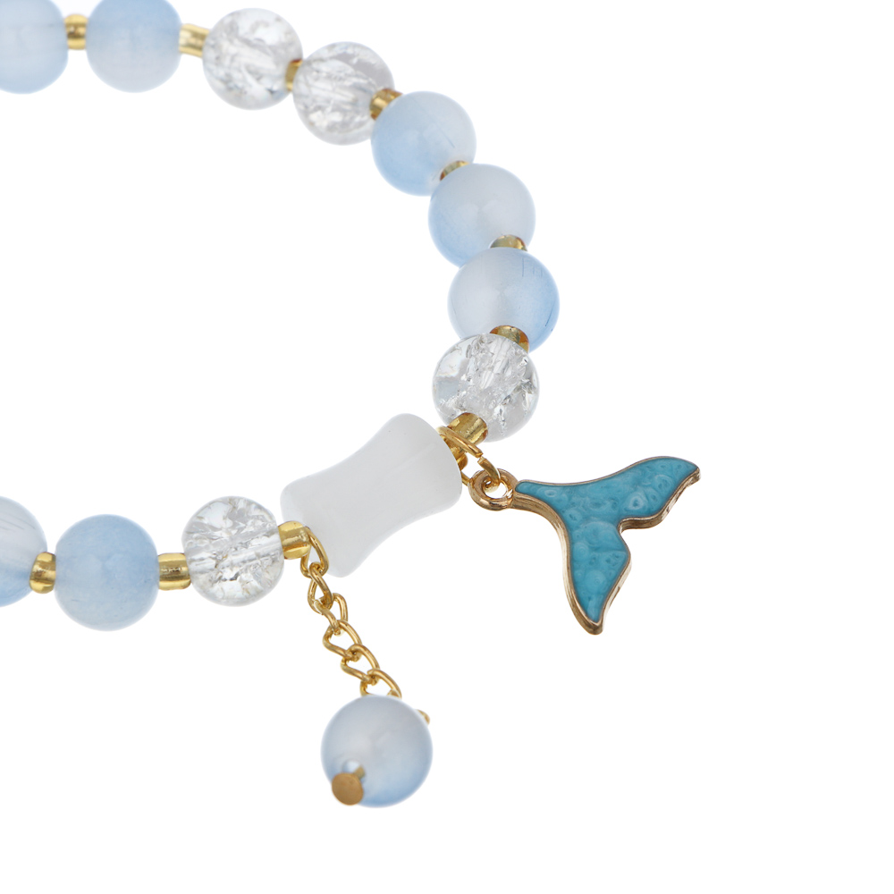 ЮНИLOOK Браслет с декором, d7см, d бусин 0,8мм, 6 цветов, стекло, #5 - #4