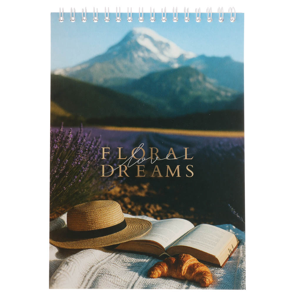 Блокнот А5, 40 листов, офсет, обложка картон, спираль, в клетку, 4 диз. - #6