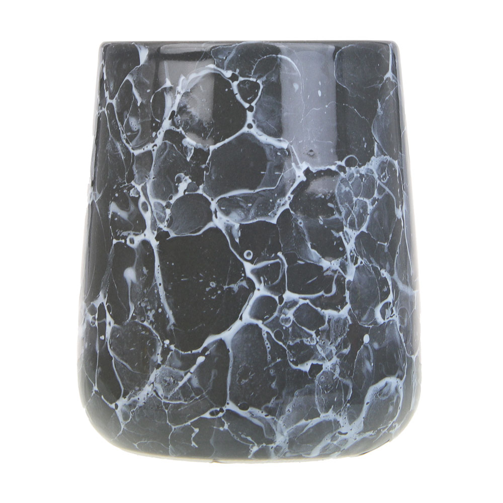 VETTA Стакан для ванной комнаты, 400 мл, 10,5x9x9 см, керамика, "Космос", мрамор серый - #2