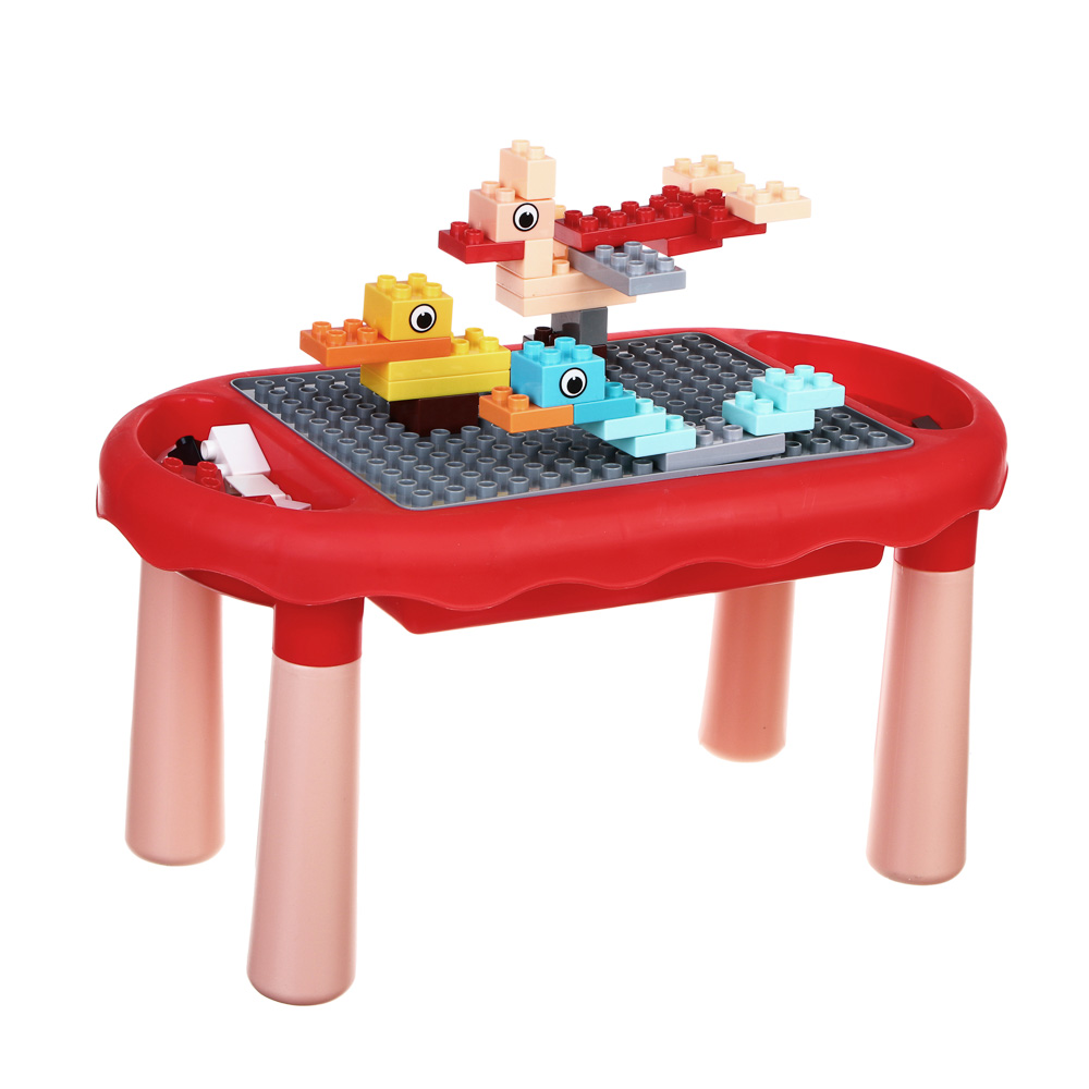 FLOMIK Стол для творчества 2 в 1, рисование и конструктор, детали и наклейки в комплекте, 2 цвета - #5