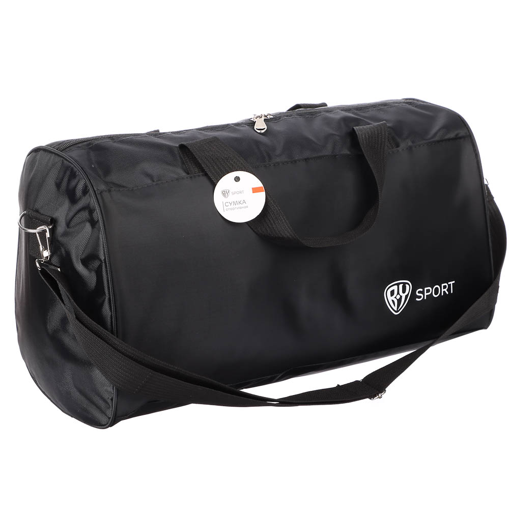 Сумка спортивная тм BY SPORT, 48x28x22см, полиэстер 420D, ПВХ, цвет черный - #7