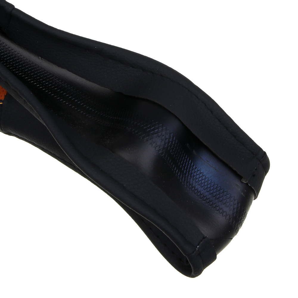 ЕРМАК Оплетка на руль, полиуретан(PU), размер 38 см, перфорированная вставка, черно-коричневый - #5