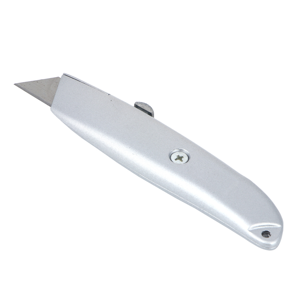 ЕРМАК Нож, 19 мм, выдвижное трапециевидное лезвие, металлический корпус, комплект 5 лезвий - #1