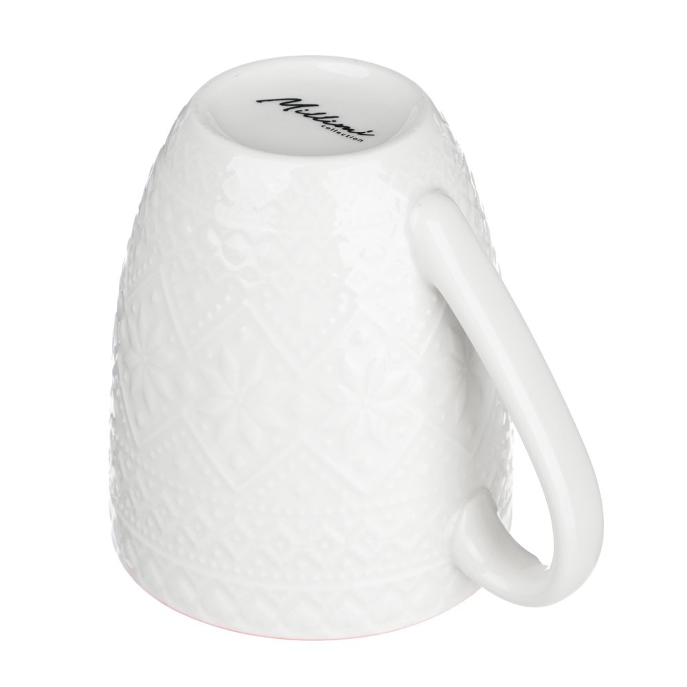 MILLIMI Рельеф Кружка 380мл, белая, фарфор, подарочная упаковка - #4