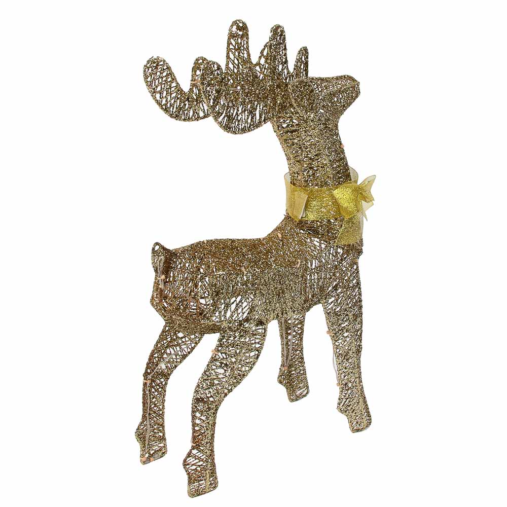 СНОУ БУМ Олень, 40 LED, 50 см, шампань, постоянное свечение - #3