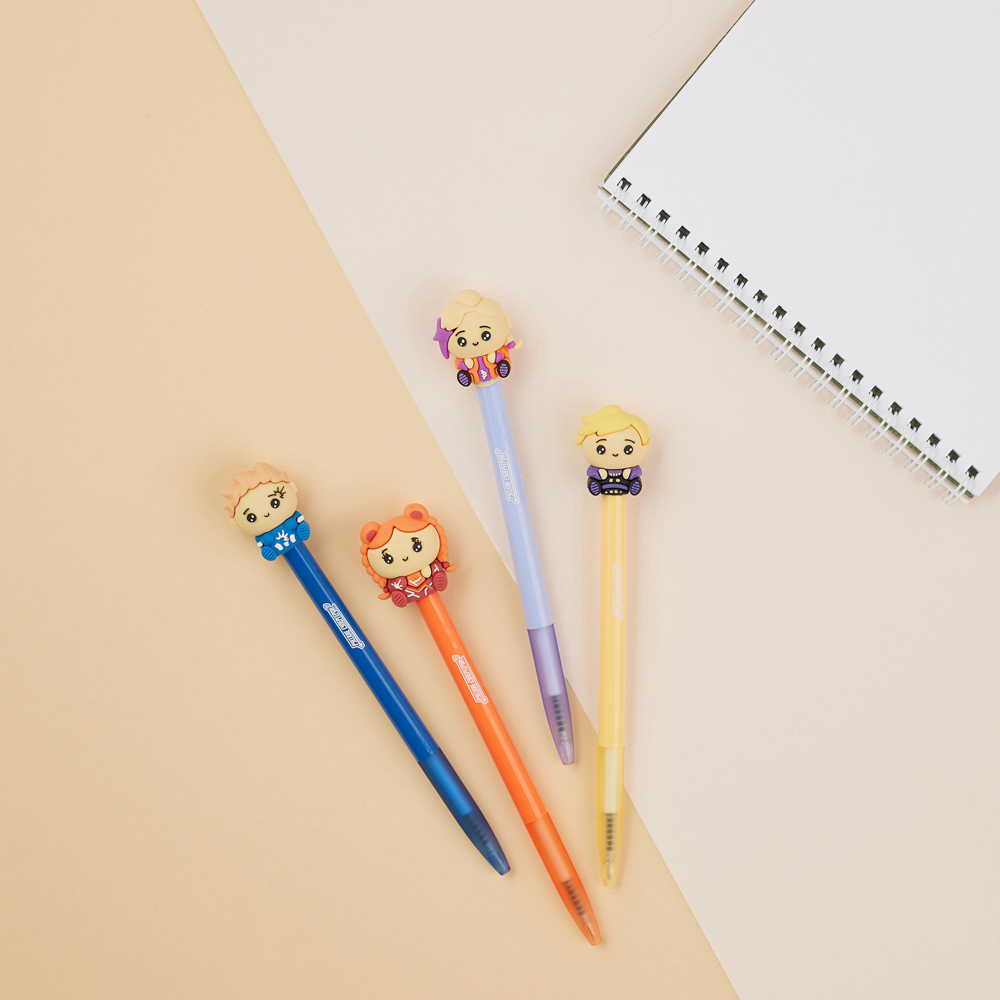 BY Русские Супергерои Авторучка шар.синяя, с фигуркой в форме супергероя, 4 диз., "Кавай", дисплей - #10