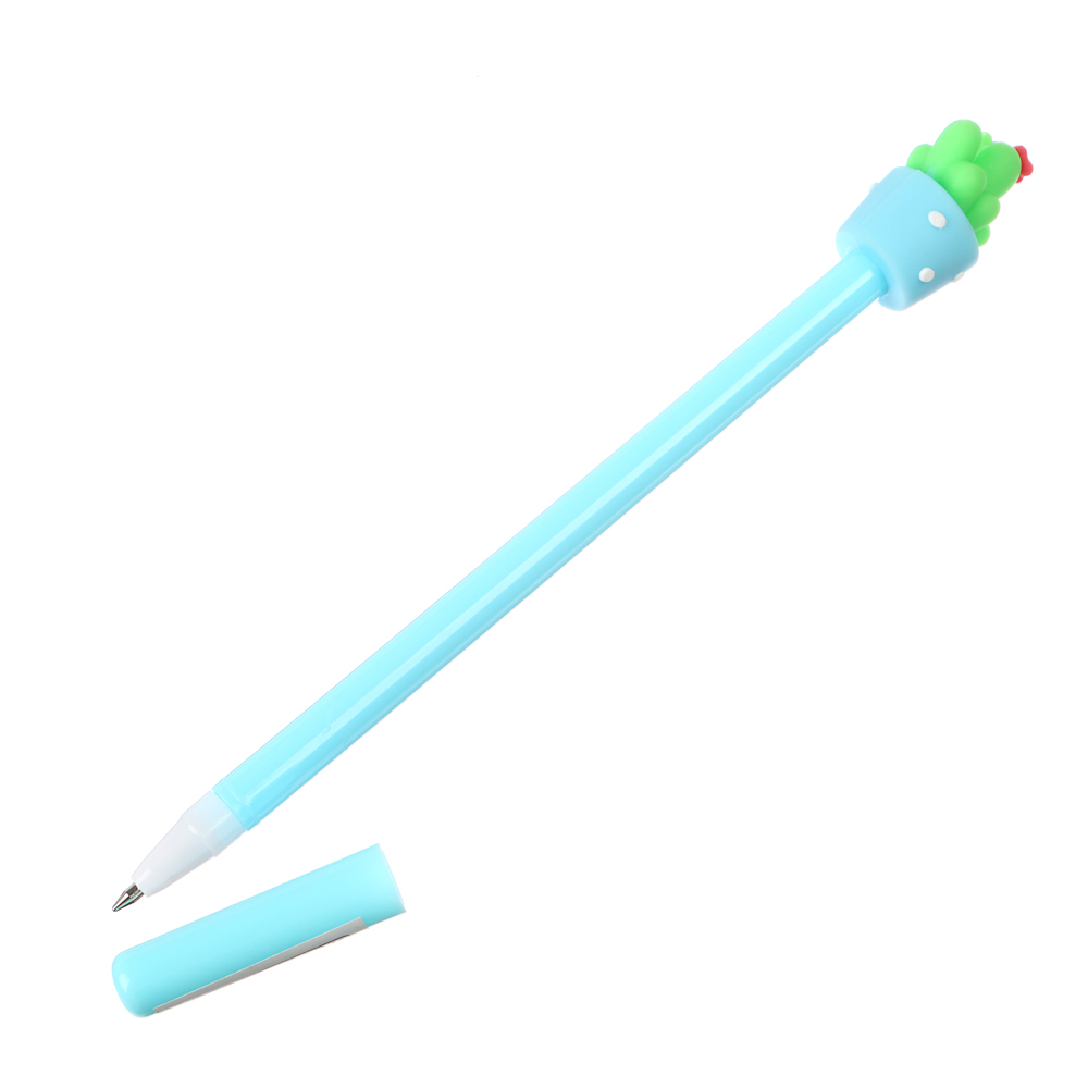 Ручка шариковая в форме кактусов, синяя, 4 дизайна, 17,5-18,5см, арт.2 - #3