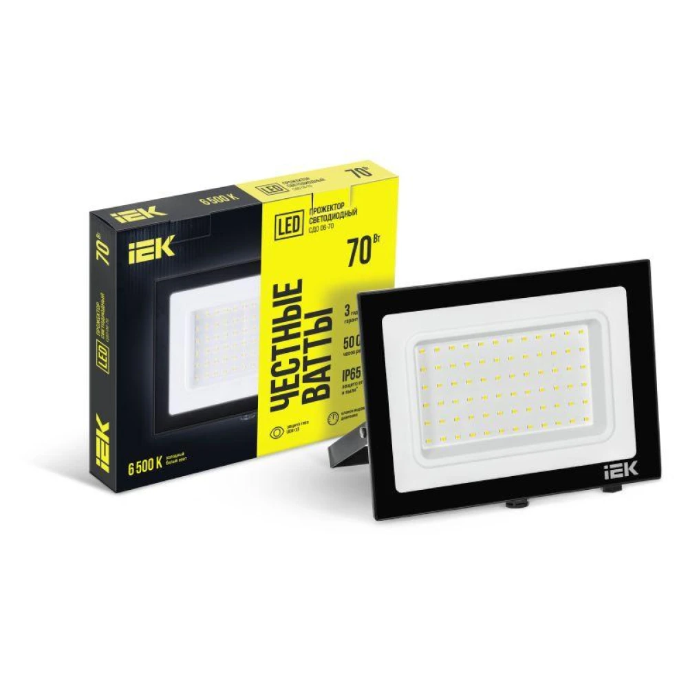 Прожектор светодиодный СДО 06-70 6500К IP65 черн. IEK LPDO601-70-65-K02