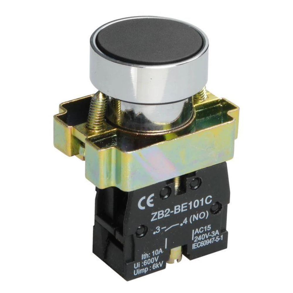 Кнопка LAY5-BA21 1НО без подсветки черн. KARAT IEK BBT60-BA-K02