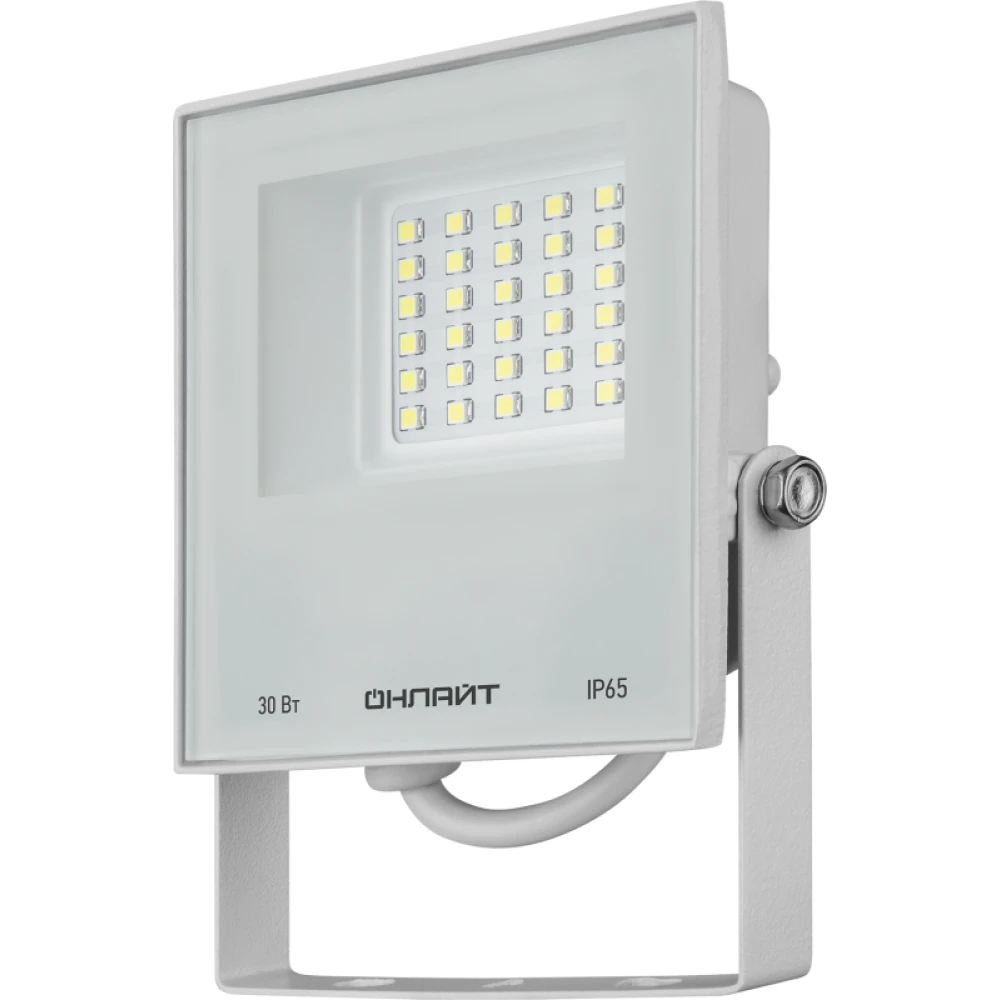 Прожектор светодиодный 90 135 OFL-30-6K-WH-IP65-LED 30Вт 6000К IP65 2400лм бел. ОНЛАЙТ 90135