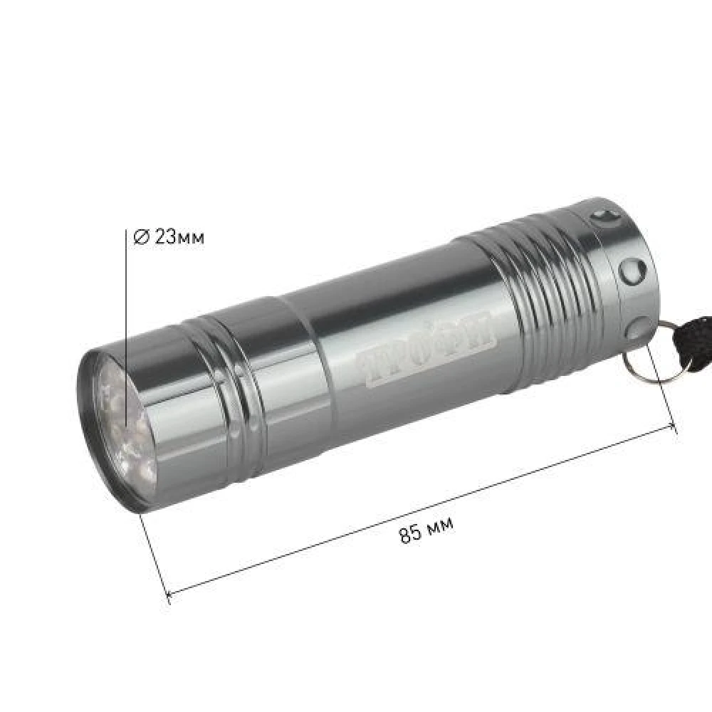 Фонарь ручной TM9 9LED алюм. элементы питания 3хAAA (не в компл.) (картон. упак.) Трофи Б0002225