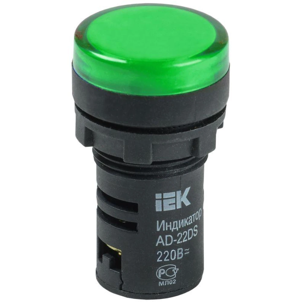 Лампа светосигнальная AD22DS d22мм 230В AC зел. KARAT IEK BLS10-ADDS-230-K06
