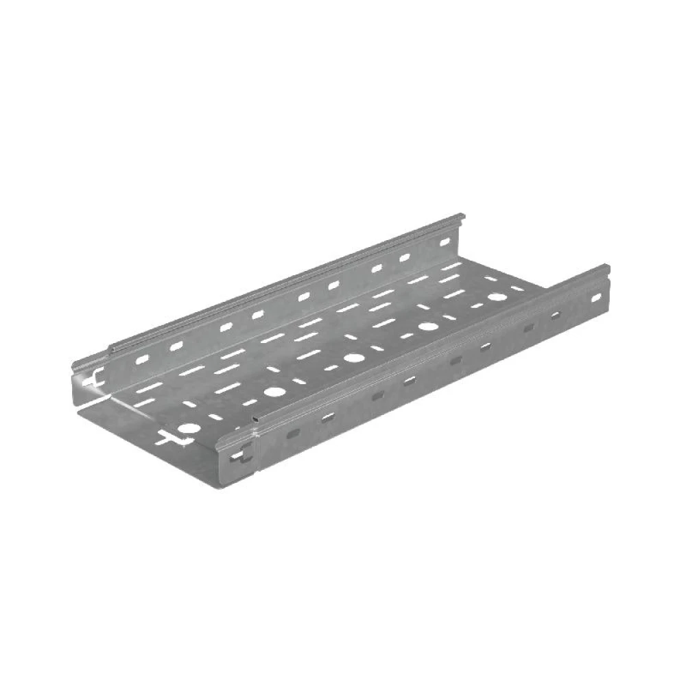 Лоток листовой перфорированный 200х50 L3000 сталь 0.7мм "БЫСТРЫЙ МОНТАЖ ПЛЮС" LPplus50-200-0.7-3000 оцинк. КМ PL0214