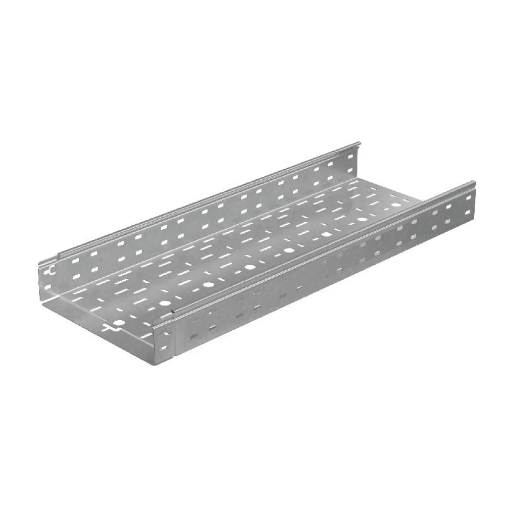 Лоток листовой перфорированный 300х80 L3000 сталь 0.8мм "БЫСТРЫЙ МОНТАЖ ПЛЮС" LPplus80-300-0.8-3000 оцинк. КМ PL0249