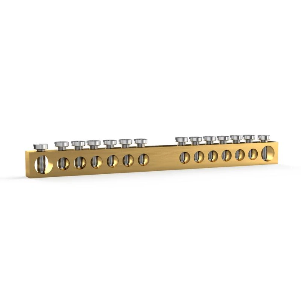 Шина PEN "земля-ноль" 6х9мм 14 отвер. латунь TOKOV ELECTRIC TKE-BCB-69-14-N/PEN