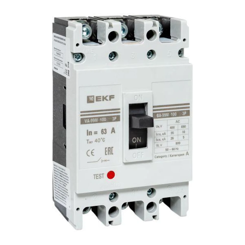 Выключатель автоматический 3п 100/63А 35кА ВА-99М PROxima EKF mccb99-100-63m