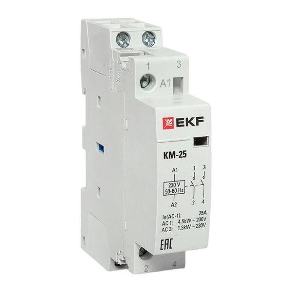Контактор модульный КМ 25А 2NО (1 мод.) EKF km-1-25-20
