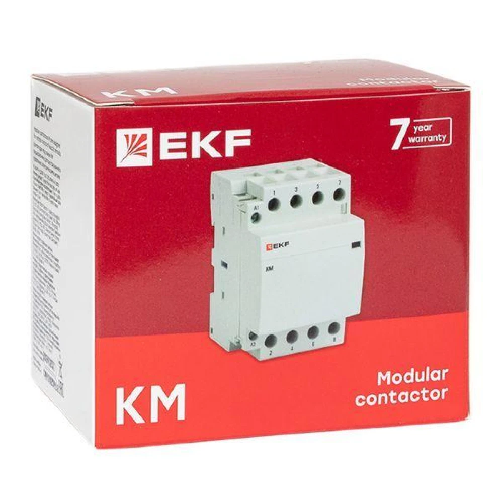 Контактор модульный КМ 32А 4NО (3 мод.) EKF km-3-32-40
