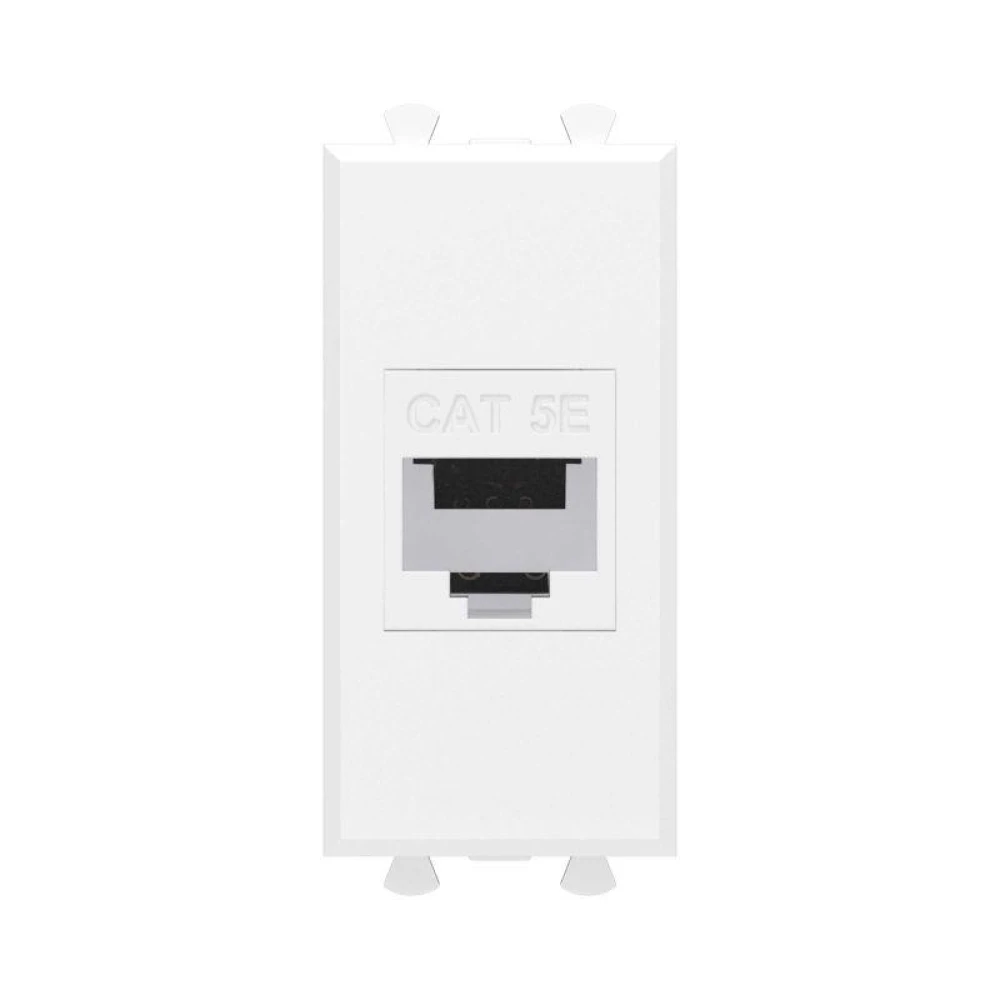 Розетка компьютерная 1мод. Avanti "Белое облако" RJ45 кат.5E без шторок модульная механизм DKC 4400661