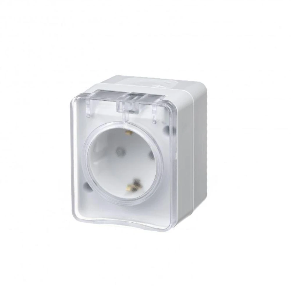 Розетка 1-м ОП AtlasDesign PROFI 16А IP54 250В заземл. защ. шторки бел. SE ATN540145