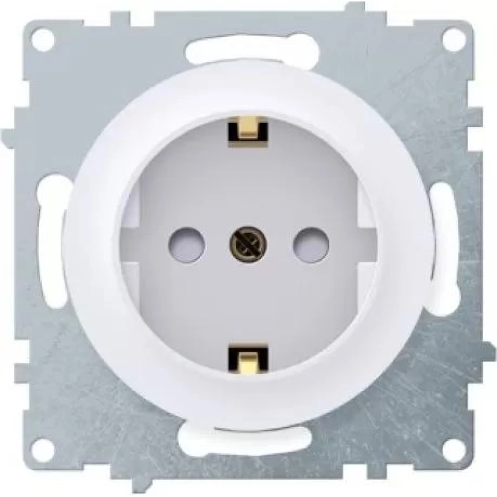 Розетка 1-м СП Florence 16А IP20 с заземл. защ. шторки винтов. клеммы механизм бел. (1E10101300) OneKeyElectro 2172764