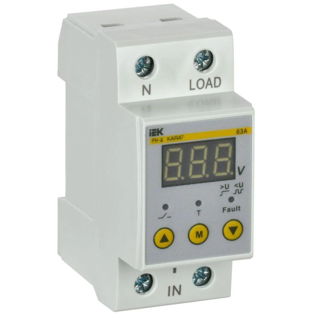 Реле напряжения РН-д 1ф 36мм 63А KARAT IEK IVR21-1-63
