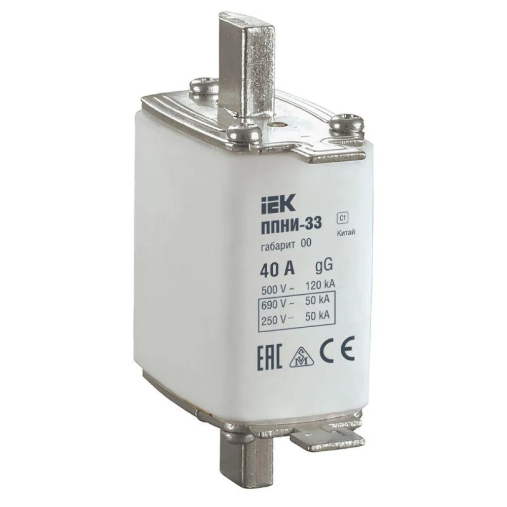 Вставка плавкая ППНИ-33 40А габарит 00 IEK DPP10-040