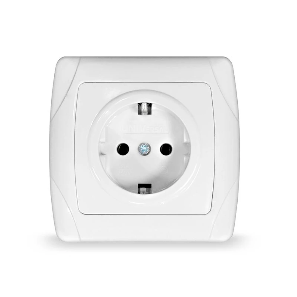 Розетка 1-м СП Маргарита 16А IP20 с заземл. бел. UNIVersal М0028