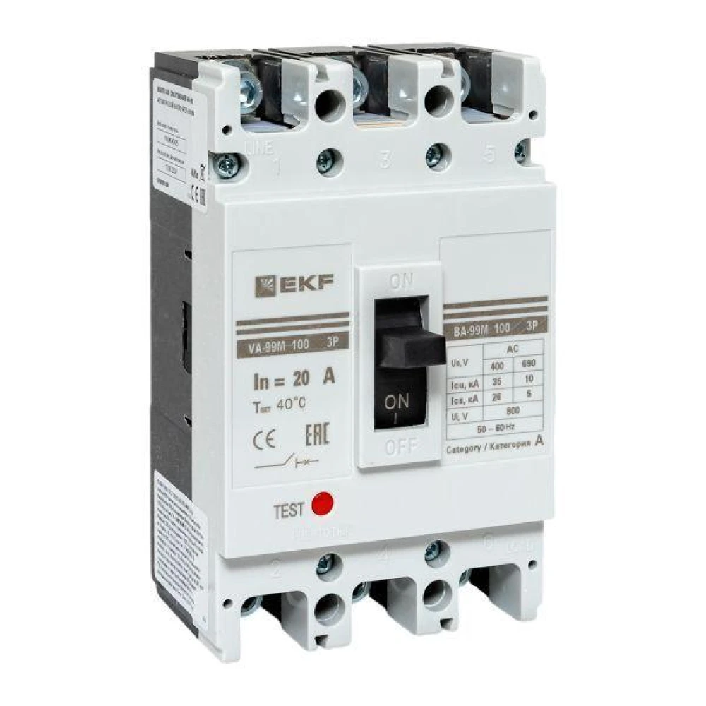 Выключатель автоматический 3п 100/20А 35кА ВА-99М PROxima EKF mccb99-100-20m