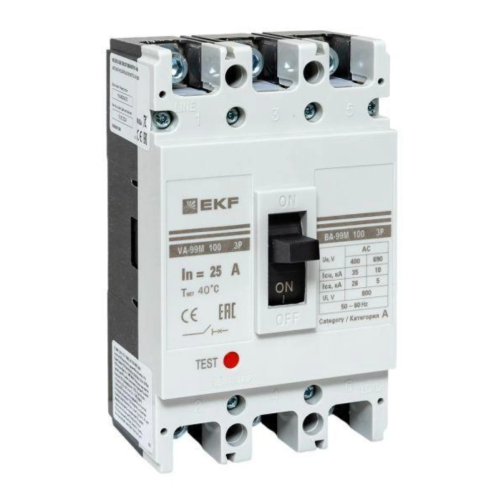 Выключатель автоматический 3п 100/25А 35кА ВА-99М PROxima EKF mccb99-100-25m