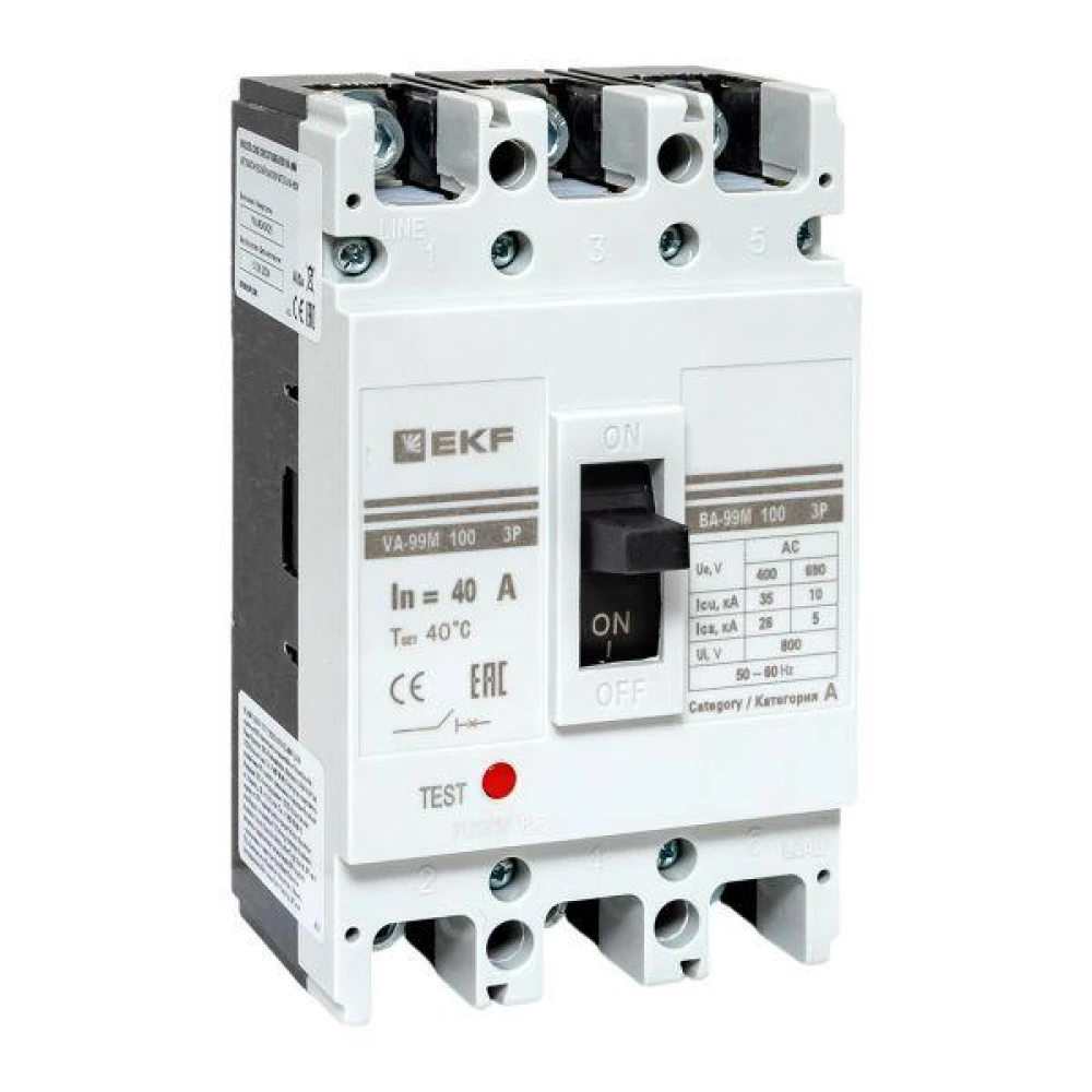 Выключатель автоматический 3п 100/40А 35кА ВА-99М PROxima EKF mccb99-100-40m