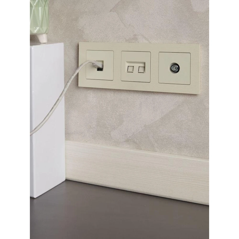 Розетка компьютерная двойн. СП RJ45 кат.5E BRITE РК10-2-БрКр механизм беж. IEK BR-K20-1-K10