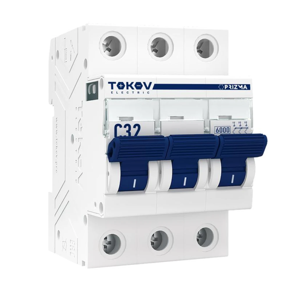 Выключатель автоматический модульный 3п C 32А 6кА PRIZMA TOKOV Electric TKE-PZ60-MCBI-3-32-C