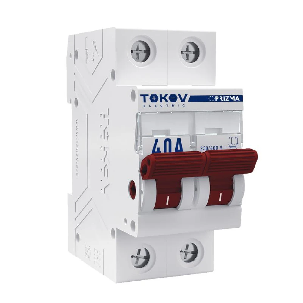 Выключатель нагрузки модульный 2п 40А PRIZMA TOKOV Electric TKE-PZ60-MDSI-2-40