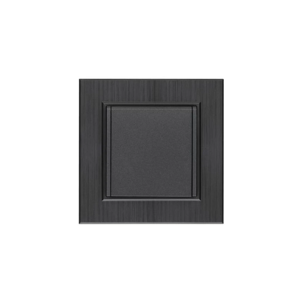 Розетка 1-м с крышкой Karea LINE STAR с заземл. дым. металлик Makel 86050029