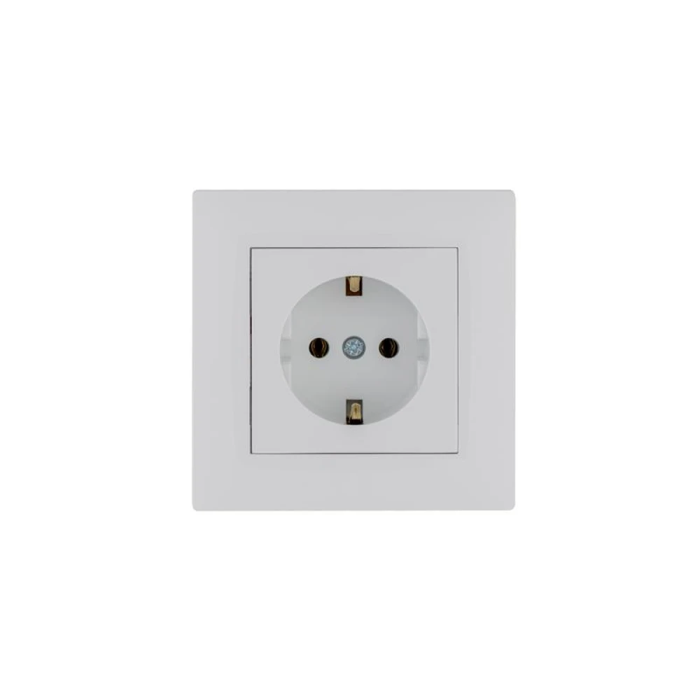 Розетка 1-м Karea RIZZ с заземл. бел. Makel 88001028