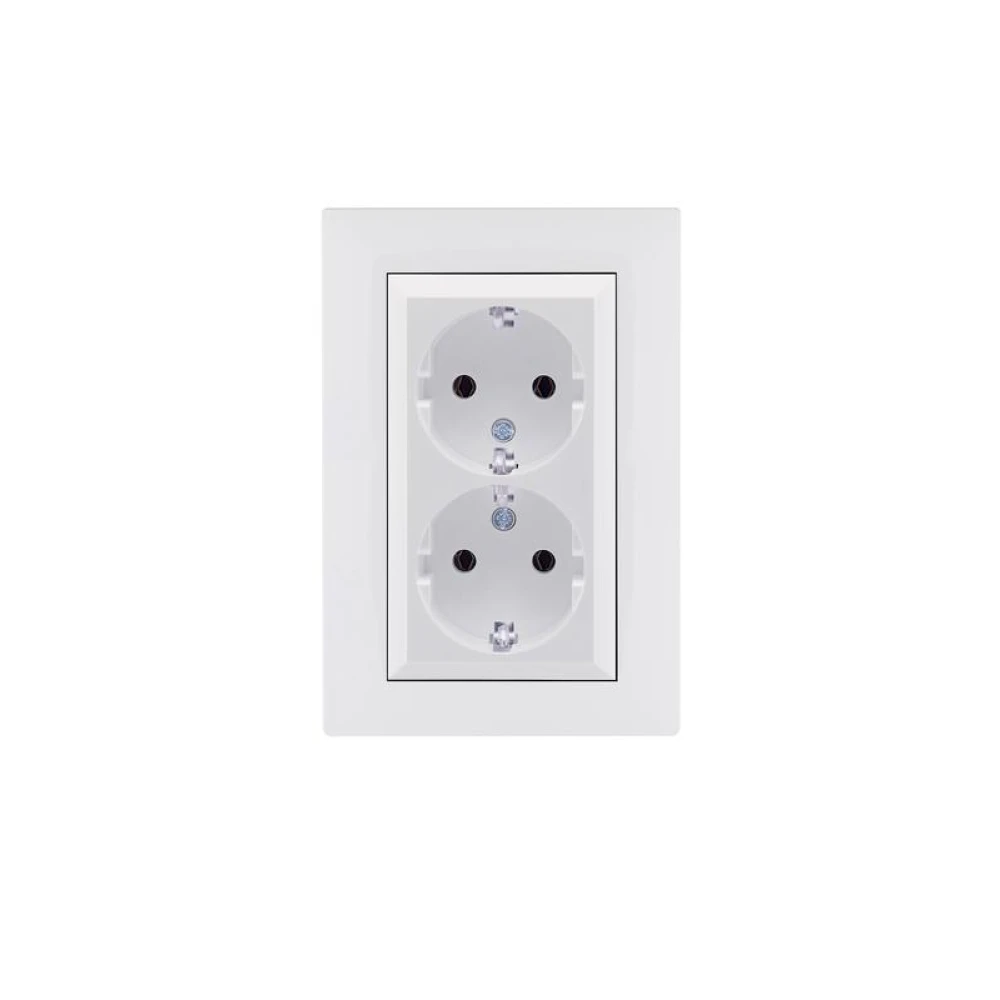 Розетка 2-я Karea RIZZ с заземл. бел. Makel 88001082